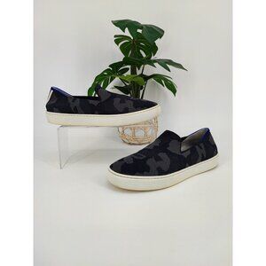 Rothy’s Textile Original Black Camo Slip On Sneakers Size 8.5 US